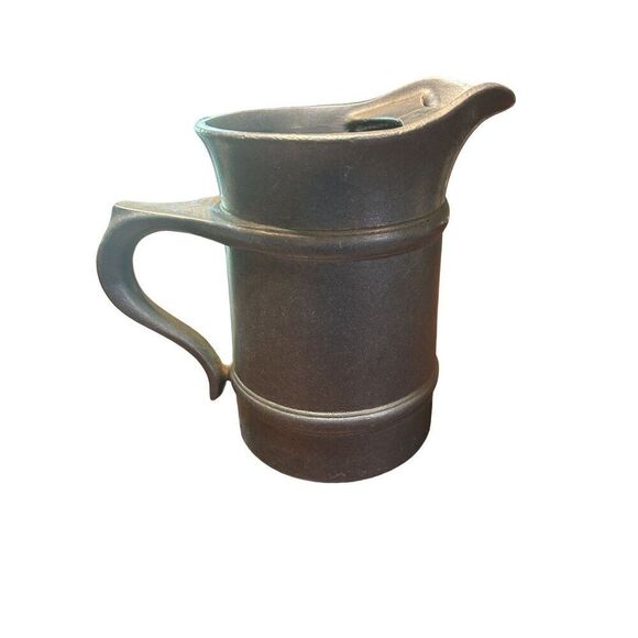 Vintage Pewter Pitcher With Handle And Pour Spout - Picture 1 of 4
